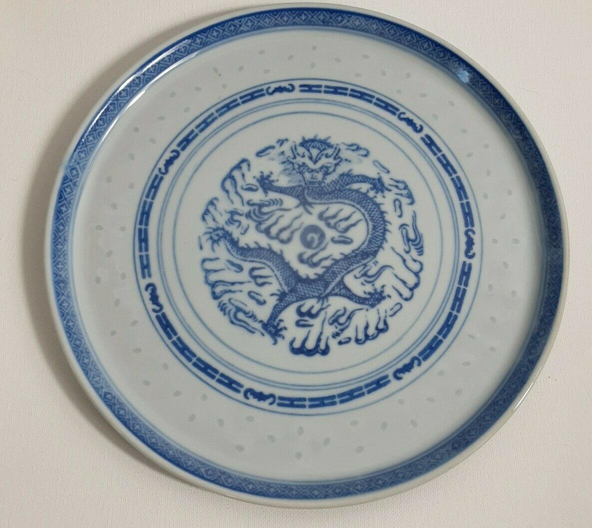 5 Vintage Chinese Porcelain Serving Bowl Blue Dragon Soup Bowls ...