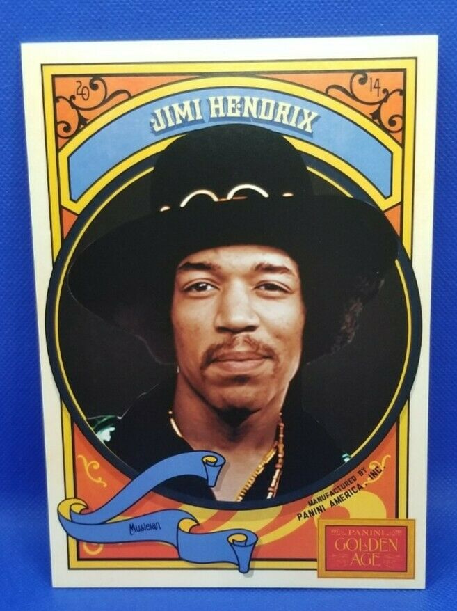 RARE 2014 PANINI GOLDEN AGE JIMI HENDRIX 5X7 BOX TOPPER CARD 1