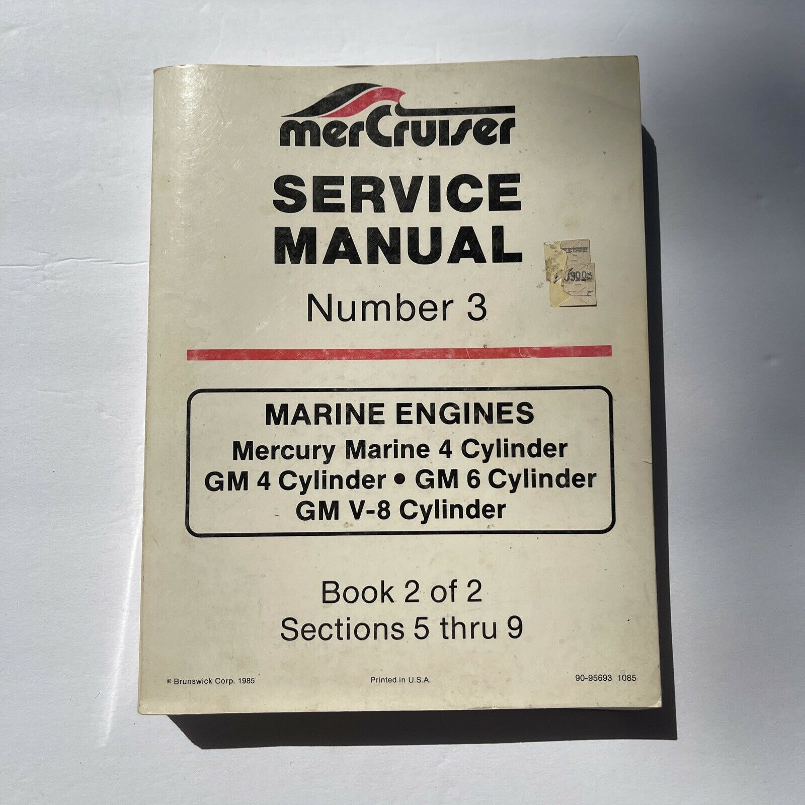 MerCruiser 90-95693 Service Manual Number 3 Book 1 And 2 Sections 1-9