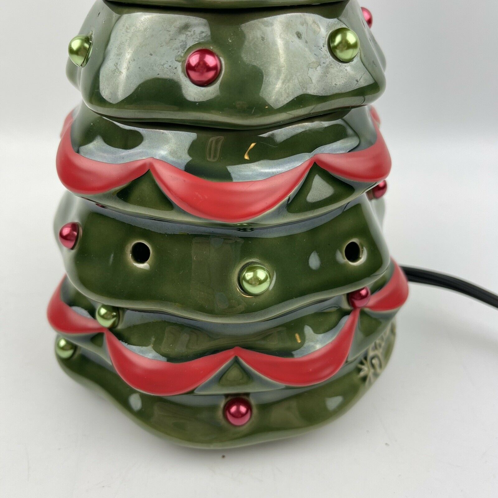 SCENTSY Men's Green Ceramic Christmas Tree Wax Warmer Holiday Discontinued