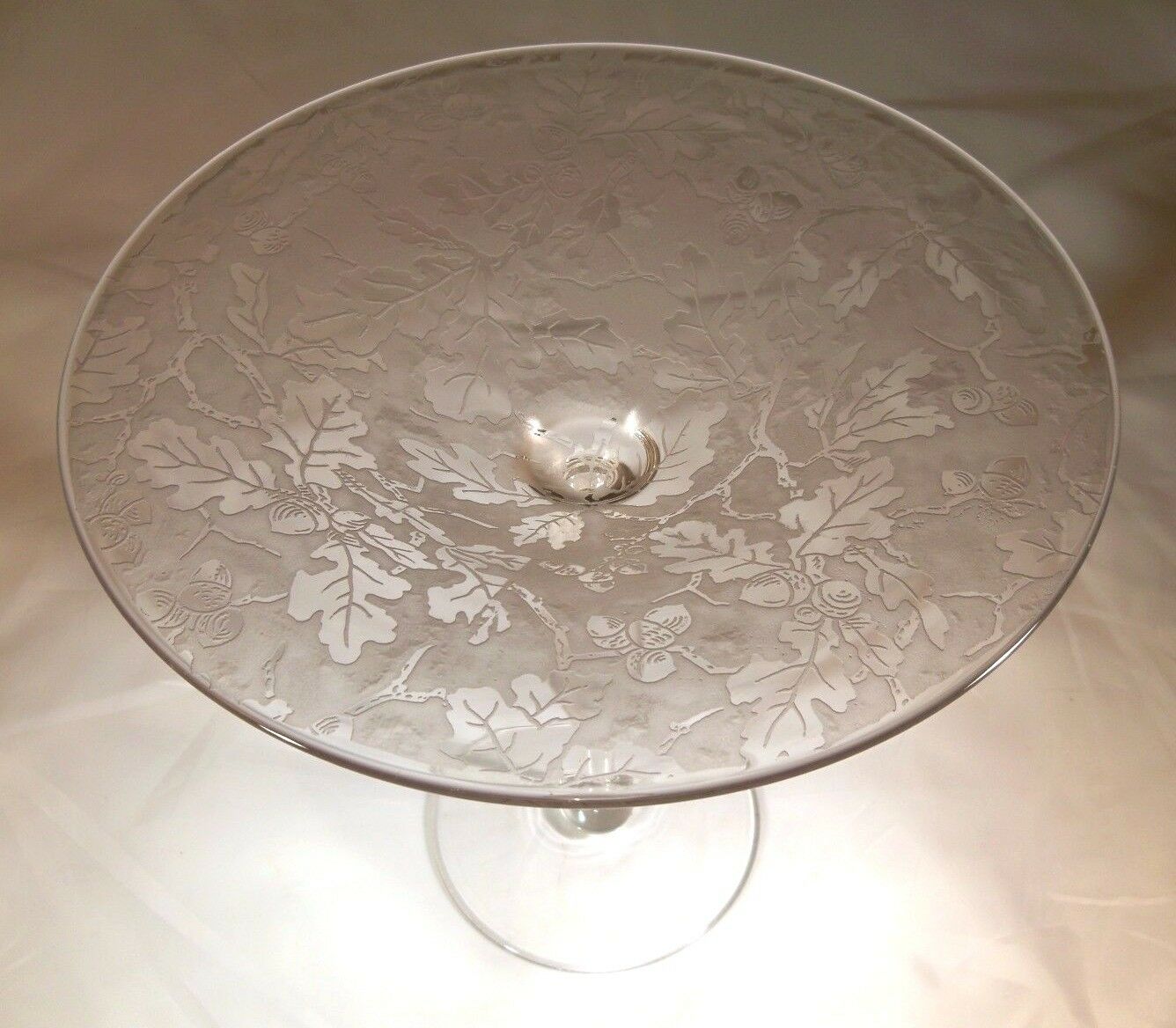 Fostoria Oakleaf Brocade Crystal Rare 2400 Tall Footed Compote Or