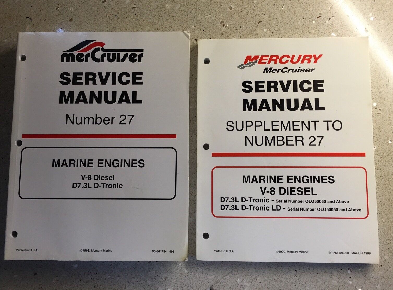 Mercruiser Service Manual And Supplement Manual V-8 Diesel Engine