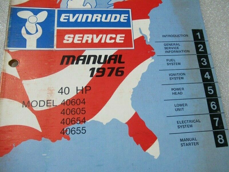 1976 Evinrude Outboard 40 HP Models Service Manual Item No. 5192