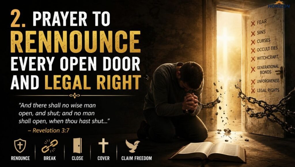 2. Prayer to Renounce Every Open Door and Legal Right