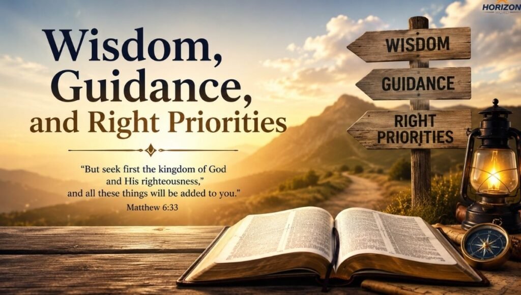 Wisdom, Guidance, and Right Priorities