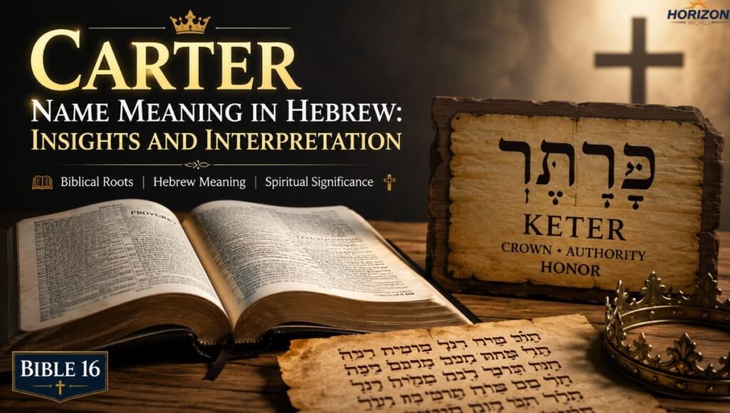 Carter Name Meaning in Hebrew: Insights and Interpretation