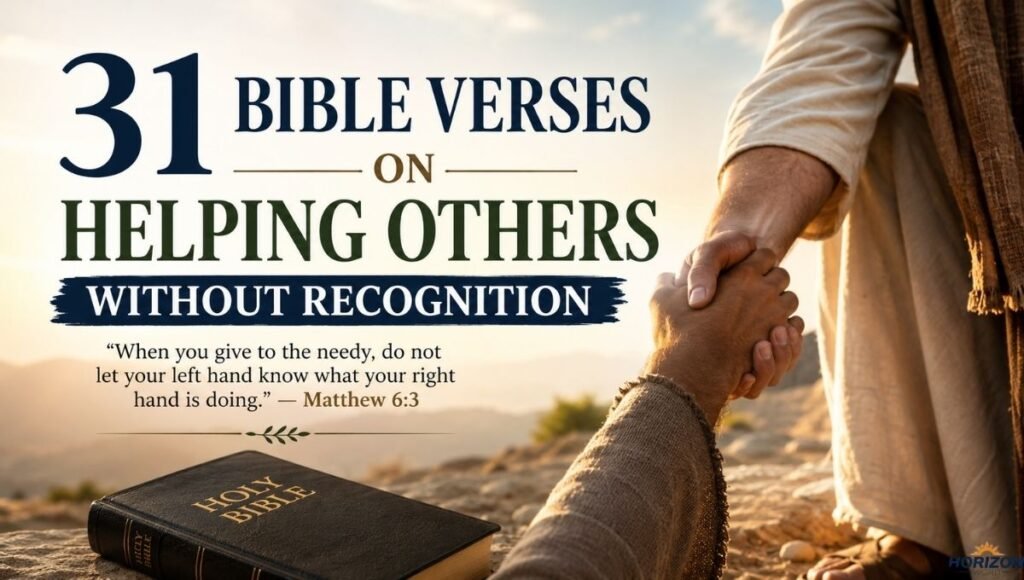 31 Bible Verses on Helping Others Without Recognition