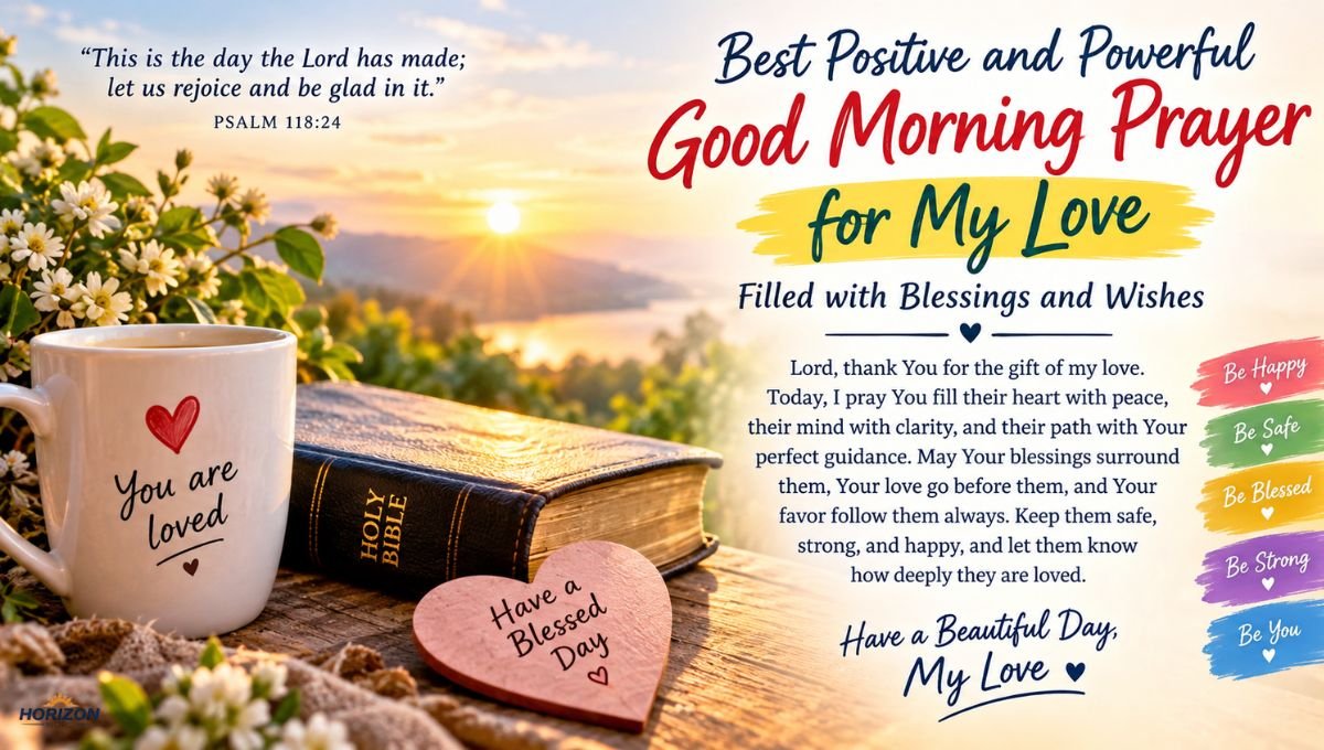CREATE IMAGE FOR BIBLE 16:9"Best Positive and Powerful Good Morning Prayer. for My Love Filled with Blessings and Wishes"