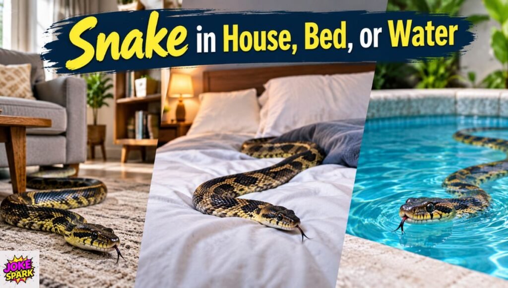 Snake in House, Bed, or Water